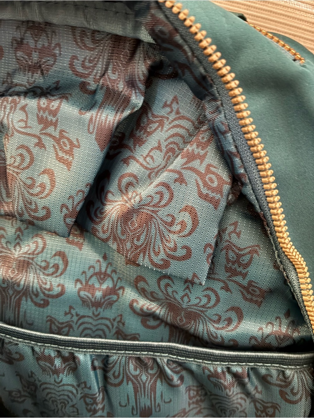 Disney Haunted Mansion Gargoyle Wallpaper Backpack NWT - Picture 6 of 6